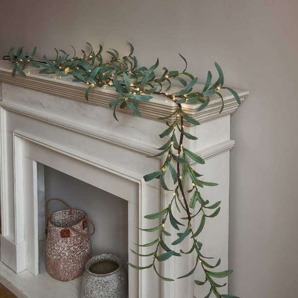 Lghted Olive Garland Battery Operated with Timer 96 Fairy Lights 6FT, - Picture 1 of 6